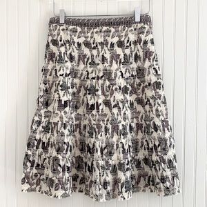 Tory Burch Ivory Wisteria Smocked Floral Skirt NWT